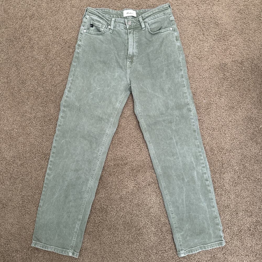Kancan High Rise Straight Leg Faded Sage Green Jeans SZ 5
